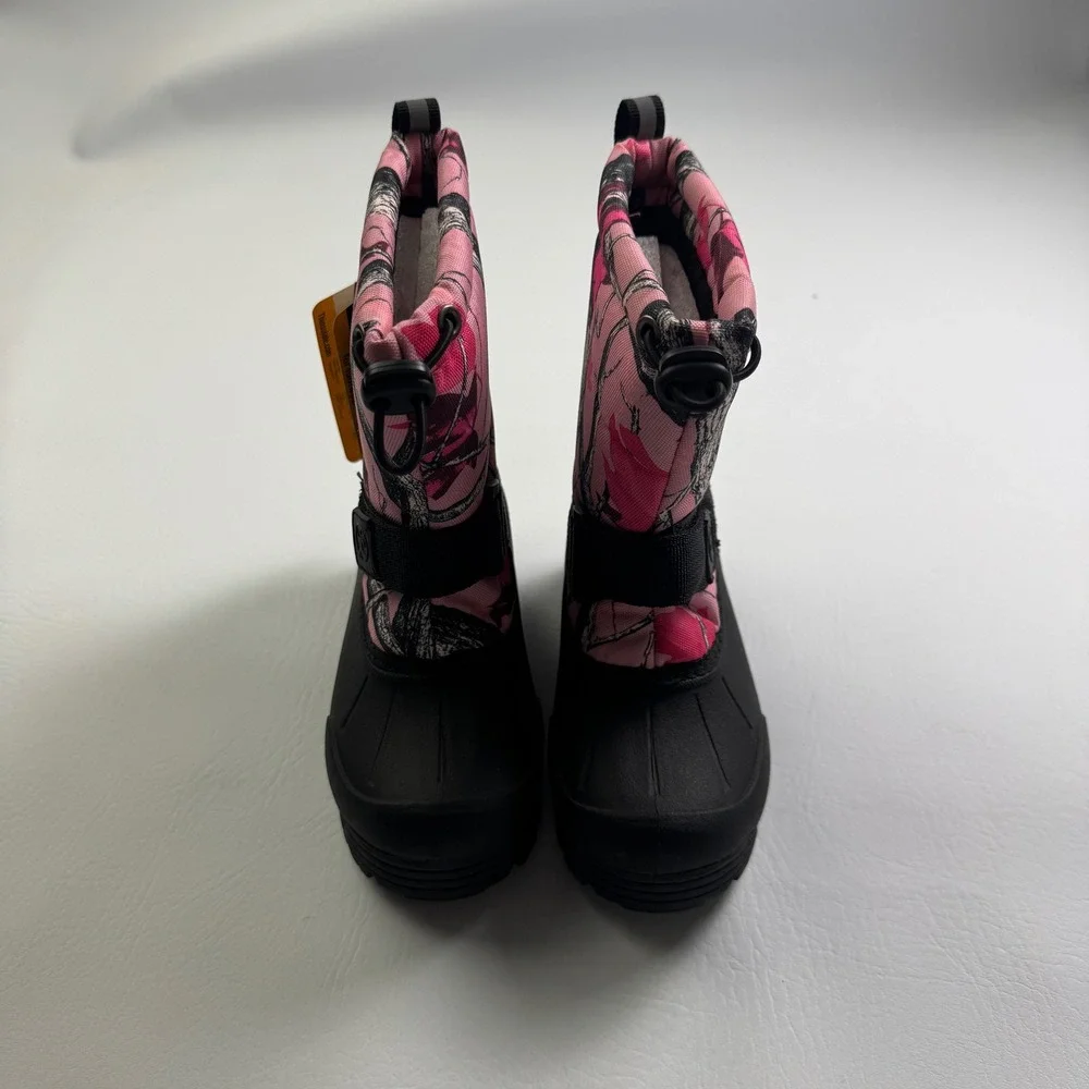 Daybreak Brand Camo Pink Snow Boots Kids Size 11 Thinsulate -25F Reflective NEW
